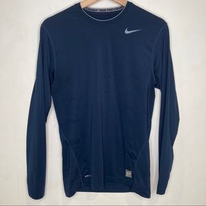 Nike Pro Combat Dri-Fit Fitted Long Sleeve Blue S